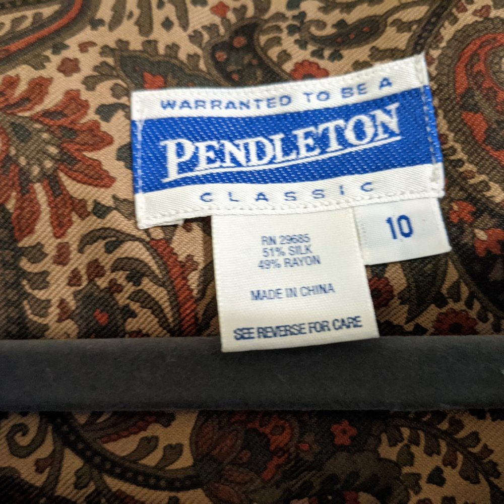 Pendleton Silk Green and Paisley Vest - Picture 2 of 3
